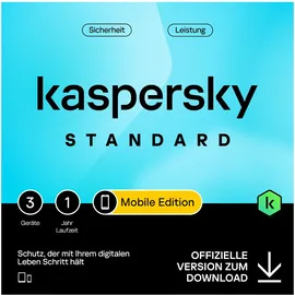Kaspersky Lab Standard Mobile Edition 1 Jahr 3 Geräte DE Android iOS