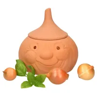 Mambocat Zwiebeltopf Onni Terrakotta Vorrats-Dose mit Deckel zur Aufbewahrung von ca. 900g Zwiebeln - Orange