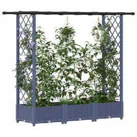 vidaXL Hochbeet mit Rankgitter und Dach 164 x 40 x 123 cm Grau