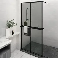 VidaXL Duschwand mit Ablage für Walk-In-Dusche Schwarz 118x190 cm