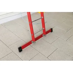 PROREGAL Sprossen-Anlegeleiter GFK/Alu mit Traverse 14 Sprossen