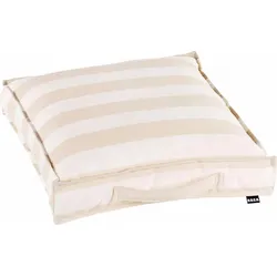 Sitzkissen H.O.C.K. "Classic Streifen Outdoor", beige (natur, gestreift), B:50cm H:10cm L:50cm, Polyacryl, Dekokissen_Sitzkissen_Kissenhüllen, wasser- und schmutzabweisend