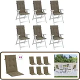 Vidaxl - Hochlehner-Auflagen 6 Stk. Melange Taupe 120x50x4 cm Stoff - Hochlehner Auflagen - Gartenstuhlkissen - Sitzkissen Outdoor - Sofa Kissen