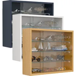 VCM Glasvitrine hängend   Vitrine Glas   Maße: H. 40 x B. 50 x T. 12 cm   Hängevitrine Glas   Modern und platzsparend   Glas Vitrinenschrank - Drivalo S
