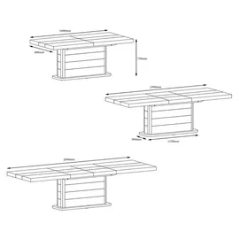 designimpex HE-555 160 x 75 x 89 cm schwarz/weiß hochglänzend