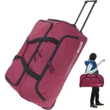 SPEAR Trolley Reisetasche XXL Koffer Rolltasche 85 Liter Reiserolltasche Tasche mit Schultergurt groß Spear 910 New Red Bordeaux Rot + Koffergurt - bordeaux