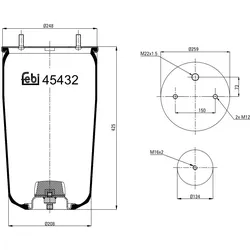 FEBI BILSTEIN Federbalg, Luftfederung 45432 0542942040,0542943280,0542943450