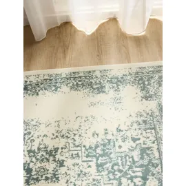 benuta Basic Teppich Suki - Creme/mint 300x400 cm - Kunstfaser - Rechteckig & im Style: Vintage, Orient Style - Pflegeleicht für Wohnzimmer Schlafzimmer