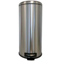 B&S Triit- Mülleimer rund Edelstahl 30 l silber matt