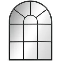 Homcom Wandspiegel 70 x 50 cm Spiegel mit Metallrahmen Dekorativer Hängespiegel Flurspiegel für Schlafzimmer Wohnzimmmer, Schwarz Metall, 2x50x70 Wandspiegel