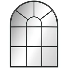 Homcom Wandspiegel 70 x 50 cm Spiegel mit Metallrahmen Dekorativer Hängespiegel Flurspiegel für Schlafzimmer Wohnzimmmer, Schwarz Metall, 2x50x70 Wandspiegel