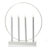 MARELIDA LED Fensterleuchter Glory Fenster Kerzenleuchter mit Ring 4flammig 45cm Timer