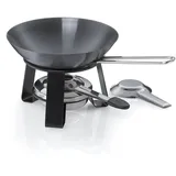 Kela Mini Wok Joy Stahl schwarz mit Rechaud Ø 18 cm, 0,35 L,