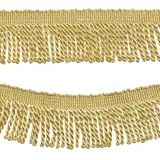 WANDIC Bullion Fransenborte, 13 Meter Gold Polyester Lange Bullion Fransenborte für Vorhänge, Sofa, Handwerk & Dekoration