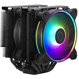 Cooler Master Hyper 622 Halo – Aluminium-Finish, 6 kompakte kontinuierliche Direktkontakt-Heatpipes, Dual-Tower-Kühlkörper, zwei Halo2-Lüfter, ARGB-Erkennung, LGA1700 & AM5 - Schwarz