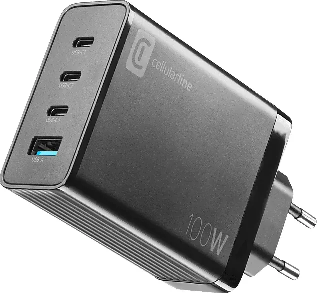 CELLULAR LINE Nano Gan 100W Ladegerät Universal, Schwarz