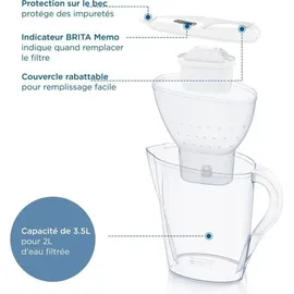 Brita Marella XL Wasserfilterkanne 2,4 l Weiß