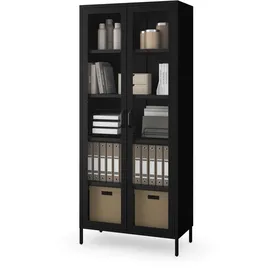 Jan Nowak Vitrine Angelo 80 x 185 x 45 cm Schwarz