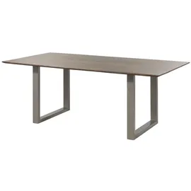 Massivmoebel24 Akazie 180 x 76 x 90 cm grau lackiert/silber