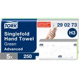 TORK Zickzack Papierhandtücher Advanced H3, weich und reißfest, 2-lagig, grün, Advanced Qualität, 2 lagig, 1250 Papiertücher, Advanced Qualität, 290273