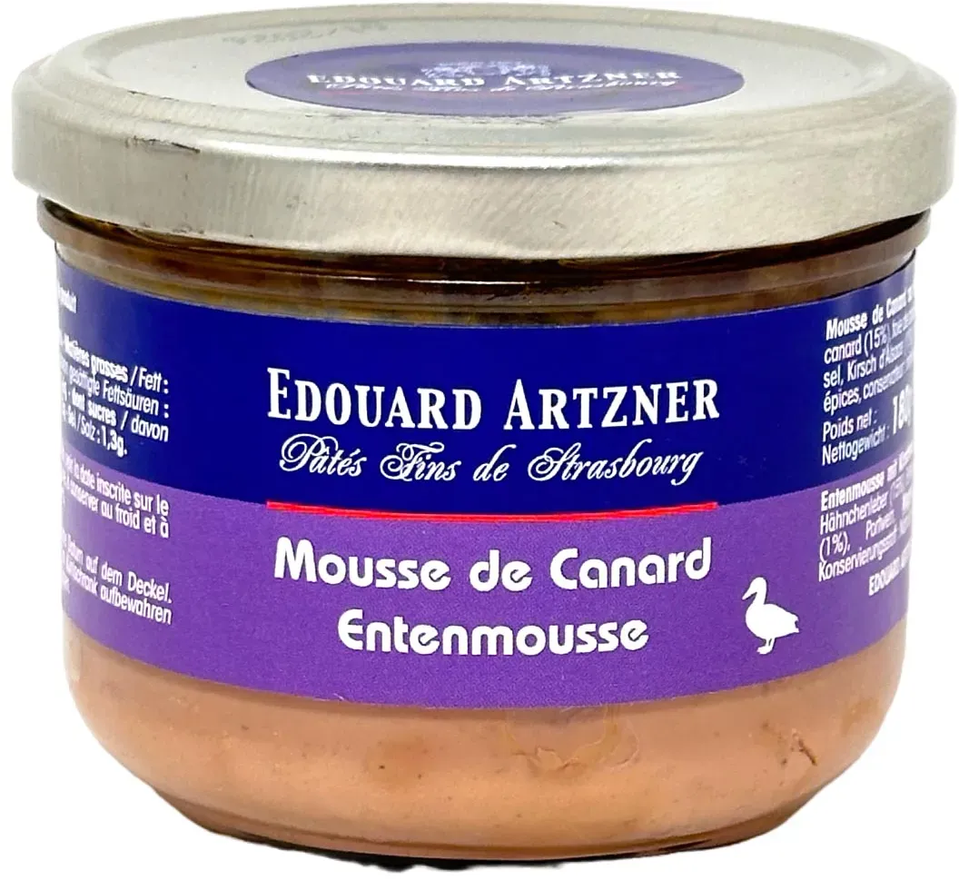 Edouard Artzner Entenmousse Terrine mit Kirschwasser - Delikatesse aus dem Elsass