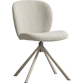 Woood Esszimmerstuhl Femke aus Bouclé, modern drehbar, Natur, gepolstert und bequem