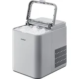 Comfee Comfee' RCI12GY1EU(E) Eiswürfelbereiter, 8 eiswürfel in 6 min., 12 kg/24 std., 1,3 L wassertank, selbstreinigungsfunktion, kompakter bullet-eiswürfelbereiter, inklusive eisschaufel und korb für zuhause - grau
