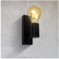 B.K.Licht LED Wandleuchte, 1 flammig-flammig, Retro Wandlampe Vintage Wandspot matt Industrie Wohnzimmer Flur E27, schwarz