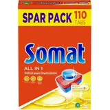 Somat All in 1 Spülmaschinen Tabs, 110 Tabs, Geschirrspül Tabs für kraftvolle Reinigung mit Geruchsneutralisierer Funktion