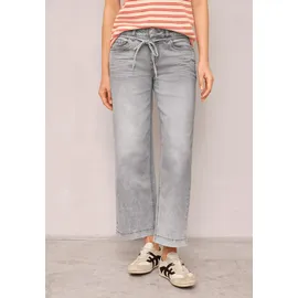street one studio Cropped Wide Leg Jeans, im Loose Fit Light Grey wash), 27 - 27W / 28L
