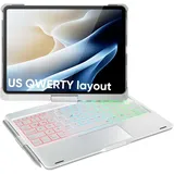 doqo Tastatur Hülle für iPad Air 11/iPad Pro 11,Hülle mit Tastatur für Air 11 M3/M2 (2025/2024),Air 5/4,Pro 11 4/3/2/1 Generation mit Touchpad, 360° Drehbar