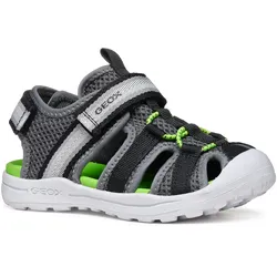Sandale GEOX "J VANIETT BOY", Kinder, Gr. 26, bunt (dunkelgrau, grün), Textil, casual, Schuhe, Trekking Schuh, Klettschuh für Outdooraktivitäten