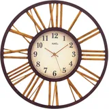 AMS Funkwanduhr AMS, braun (bronzefarben), Wanduhren, Damen, Ø 50cm, Quarzuhr,Wohnzimmer,Esszimmer,Küche,Arbeitszimmer,Büro,Flur