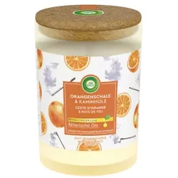 Air Wick Duft - Stimmungskerze, Duftkerze mit ätherischen Ölen fügt sich harmonisch in jedes Ambiente ein, Orangenschale & Kaminholz