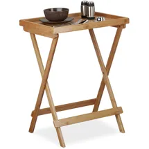 Relaxdays Tabletttisch Bambus braun rechteckig 50,0 x 38,5 cm