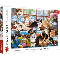 Puzzle 500 - Katzen Familie