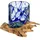 WOGEKA - Designer Glas-Vase Gloria auf Wurzel-Holz als Maritime Mediterrane Deko Geschenk-Idee zu Weihnachten Geburtstag (Gloria L.bl (Ø Glas 15-16 cm))