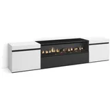 SKRAUT HOME Lowboard, Schwarz Weiß, Rechteckig, 200x45x35 cm, Wohnzimmer, Wohnwände, Lowboards, Lowboards stehend