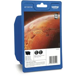 Tintenpatrone LC-1100HY-BK Twin Pack für Brother Drucker, schwarz, für 900 Seiten