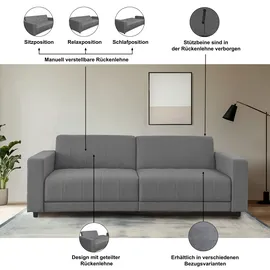 dorel home Schlafcouch Polyester 3-Sitzer Grau