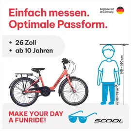 coolmobility gmbh Kinderfahrrad, - chiX, 26 Zoll 3-Gang | ab 10 Jahre, - Pink/Dark Red