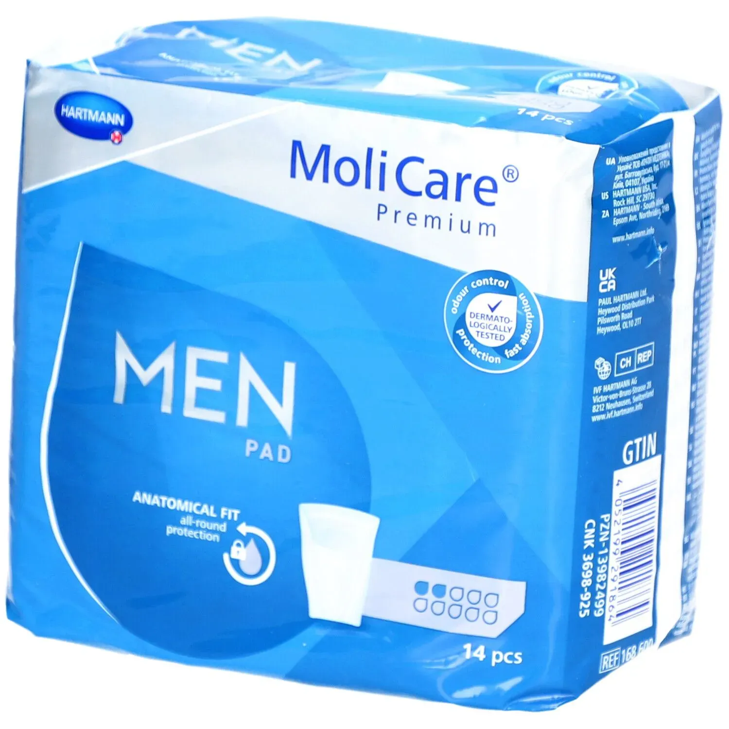 MoliCare Premium MEN Pad 2 Tropfen, speziell für Männer geformte Einlagen bei mittlerer Blasenschwäche