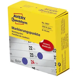 Avery Zweckform Klebepunkte 3857 blau Ø 19,0 mm, 250 St.