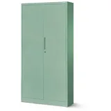 Jan Nowak Aktenschrank Metall Büroschrank abschließbar 90 cm JAN 4 Böden Stahl (Pulverbeschichtet 0,6 mm Wandmontage möglich PZH-zertifiziert) Ordnerschrank 50 Ordner Schloss 2 Schlüssel robust 13 Farben grün