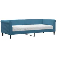 VidaXL Tagesbett mit Matratze Blau 80x200 cm Samt