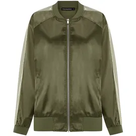 Freshlions Bomberjacke "Aurelia", Damen, Gr. XL, grün (olivgrün), 100% Polyester, unifarben, lang, Rundhals, Jacken Bomberjacke, im sportlichen Design