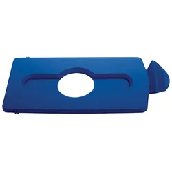 Flaschendeckeleinsatz mit Loch für Flaschen/Dosen für Rubbermaid Slim Jim Recycling-Station | HxBxT 1,3x20,3x42cm | Polypropylen | Blau von PROREGAL