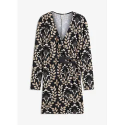 bonprix Kleid mit Accessoire, schwarz, 44/46 (L)