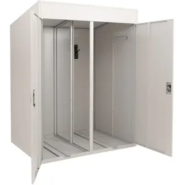 MCW Fahrradgarage, Metall, 213x158x125 cm, abschließbar, Hellgrau
