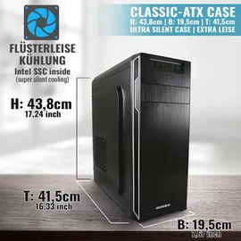 Greed GREED® Multimedia PC mit Intel Core 12th Gen - Schneller Rechner + Computer für Büro & Home mit 4,0 GHZ, 16GB RAM 240GB SSD + 1TB HDD - DVD+RW - USB3.0 - WLAN, inkl. Win11...